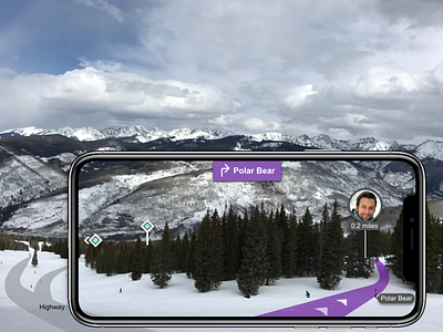 Friend Finder in the outdoor through AR augmented reality location based mobile mobile app mountain outdoor skiing snowboarding trail