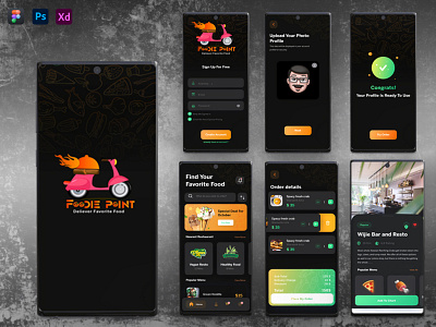 Foodie Point App Online Order Foods 3d admin panel app app design branding dashboard design food app food ui kit foodie point app graphic design illustration mobile design online food order app ui ui design ui kit ui ux ui ux design wireframes