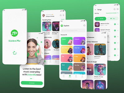 Listen Me Music App 3d admin panel app app design branding dashboard design graphic design listen me music app mobile app design mobile app ui ux modern mobile app design music app kit music app ui design kit ui ui ux ui ux design ui ux kit user interface user interface design