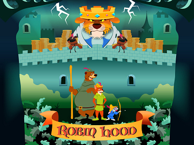 Robin Hood 1973 adobe art cartoon digitalart illustration