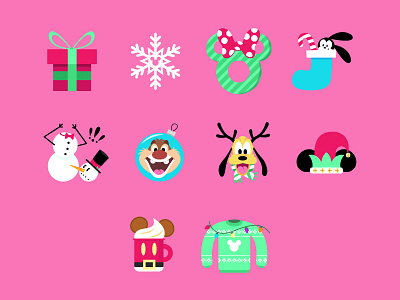 Disney Lol: Holiday Theme Icons adobe christmas icons disney disney lol holiday icons illustrator ios