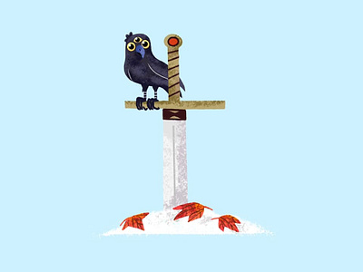 GOT 🐦🗡👁 adobe art bird cartoon design digitalart doodle gameofthrones got illustration procreate raven