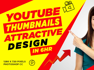 I will Design Attractive YouTube Thumbnails graphic designer graphic designing professional designer social media post design youtube banner