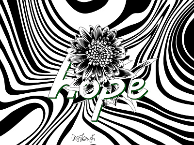 Hope blackwhite flower flower illustration hope procreate