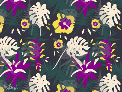 Tropical flowers pattern procreate tropical tropical flowers