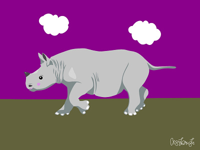 Rhino animal illustration procreate rhino rhinoceros