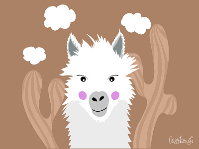 Alpaca alpaca animal illustration llama procreate