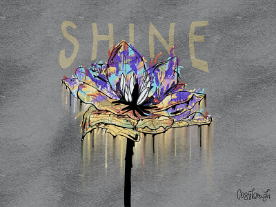 Shine colorful flower procreate shine