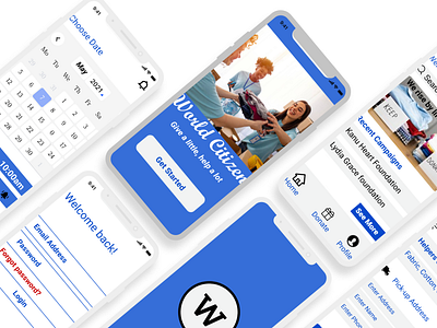 World Citizen Donation App app cloth design donation ui