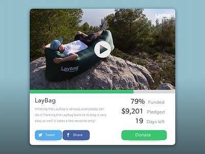 DailyUI - #032 - Crowdfunding Campaign 032 crowdfunding dailyui donate laybag pledge