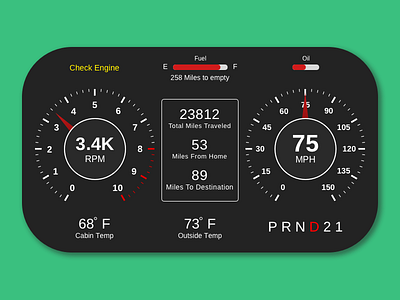 DailyUI - #034 - Car Interface 034 car interface dailyui odometer speedometer