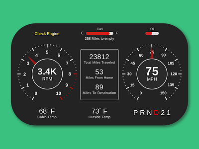 DailyUI - #034 - Car Interface