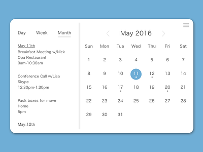 DailyUI - #038 - Calendar calendar dailyui date may