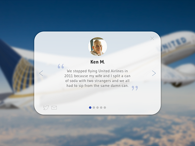 DailyUI - #039 - Testimonial 039 airplane comedy dailyui kenm testimonial united airlines