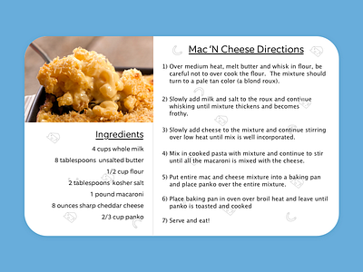 DailyUI - #040 - Recipe 040 cheese dailyui mac and cheese macaroni panko recipe