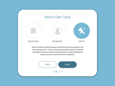 DailyUI - #064 - Select User Type admin dailyui select user type user user setup
