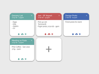 DailyUI - #065 - Notes Widgets alarm bell cards cloud dailyui notes settings widgets