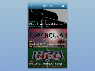DailyUI - #094 - News coachella dailyui iphone music news nfl sports technology