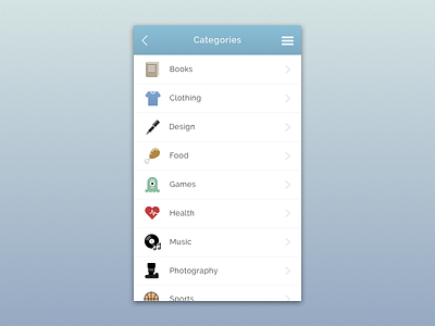 DailyUI - #099 - Categories