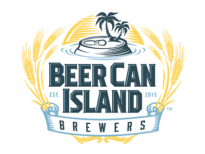 Beer Can Island Brewers Logo beer beer can brewers brewing island logo