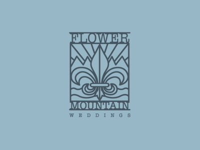 Flower Mountain Weddings Logo cast iron fluer de lis iron rod mountains