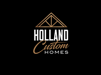 Holland Custom Homes Logo construction custom homes home builder logo logo design roof