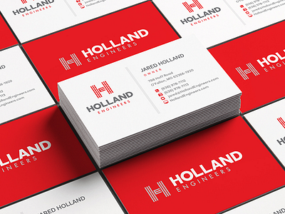 Holland Engineers Logo & Business Card Desig branding business card business card design engineer engineering graphic design he logo logo design monogram