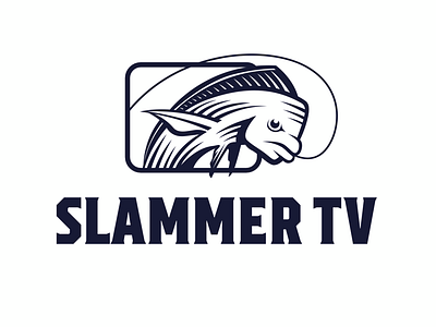Slammer TV Logo blog branding fishing logo logo design mahi mahi