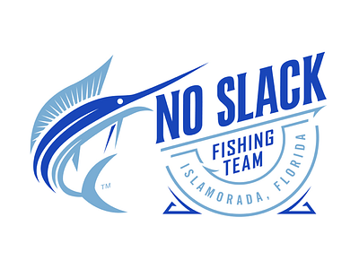No Slack Fishing Team Logo branding deep sea fishing logo logo design sail fish sailfish