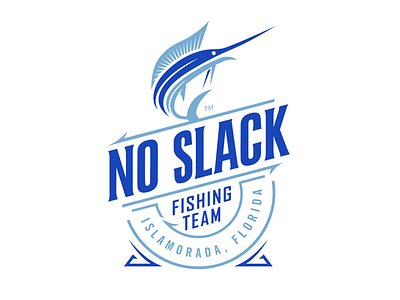 No Slack Fishing Team Logo branding crest deep sea fishing logo logo design sail fish sailfish seal