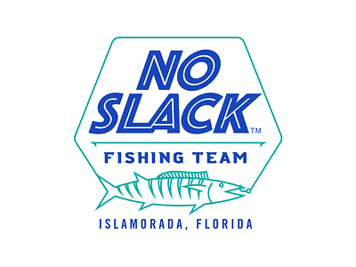 No Slack Fishing Team Logo branding deep sea fishing fish logo logo design wahoo