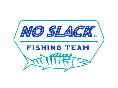 No Slack Fishing Team Logo branding crest deep sea fishing fish logo logo design wahoo
