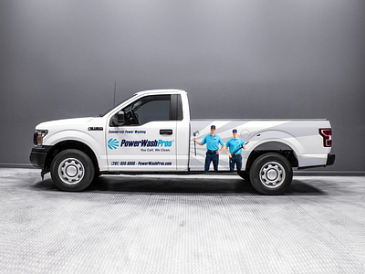 PowerWashPros pickup truck wrap design