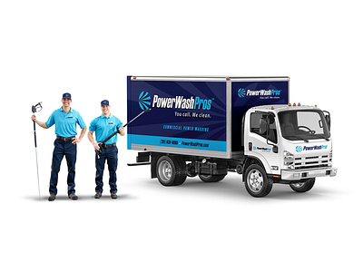 PowerWashPros uniform and truck vehicle wrap design