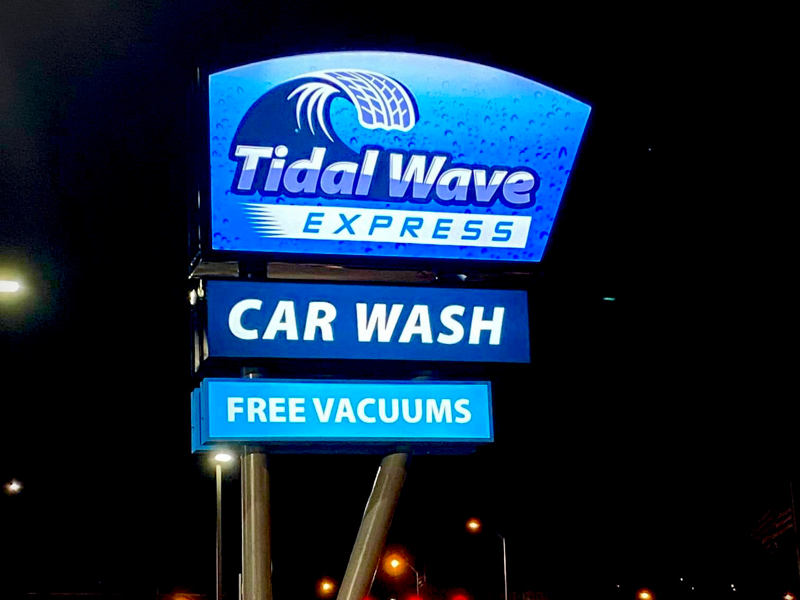 Tidal Wave Express Car Wash sign by Justen Hong on Dribbble