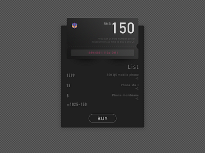 Good Ticket for 360 mobile phones card ui