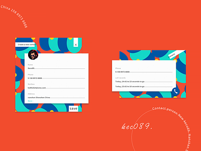 Contact details design card colorful ui vision