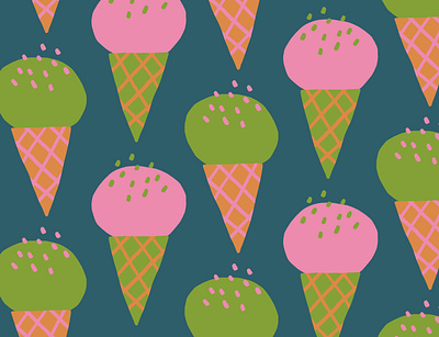 Ice Cream digital illustration illustration pattern design print illustration textile design