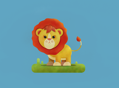 Lion babe animal design flat flatdesign icon illustration lion photoshop
