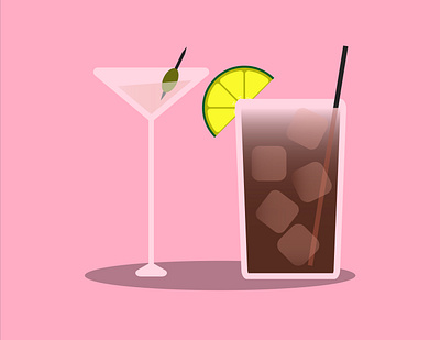 Cocktails adobe illustrator cocktail illustration long island iced tea martini