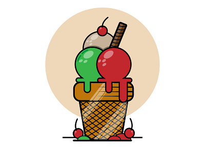 Sundae adobe illustrator ice cream illustration sundae