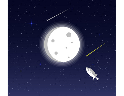 Moooon adobe illustrator going to the moon illustration rocket