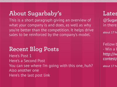 Sugarbaby's Website Footer