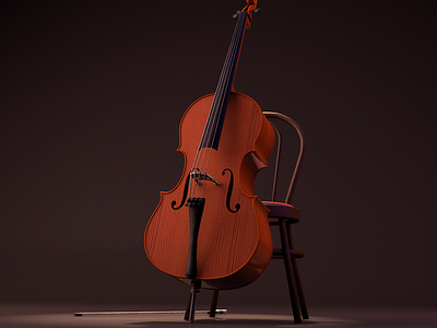 3D Modeled Cello 3d modeling cafe cello cinema 4d instruments music