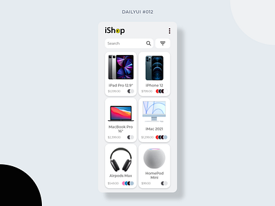 E-Commerce Shop 012 app apple dailyui design ecommerce graphic design ishop minimal minimalist mobile mobile design shop ui