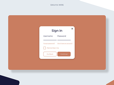 Pop-Up Overlay 016 dailyui design desktop graphic design minimal minimalism overlay signin ui userflow web design