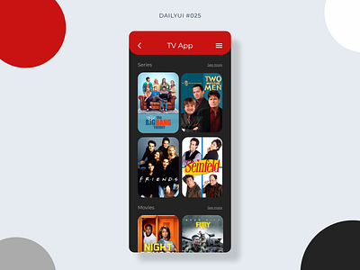 TV App app dailyui dailyui025 design graphic design minimal minimalist mobile mobile design netflix streaming tv app ui