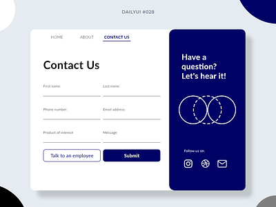 Contact Us 028 app contact contact us dailyui dailyui028 design graphic design minimal mobile mobile design ui