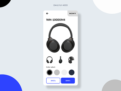 Customize Product 033 app customize customize product dailyui dailyui033 design ecommerce graphic design headphones mobile mobile design sony ui xm4
