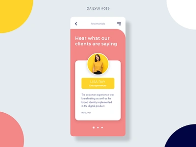 Testimonials 039 app customer dailyui dailyui039 design graphic design mobile mobile design testimonial testimonial design testimonials ui